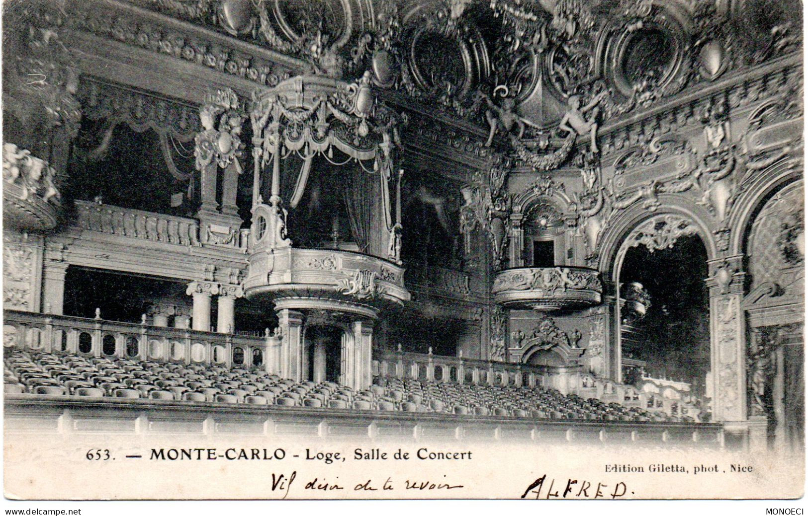MONACO -- MONTE CARLO -- CPA Précurseur -- Loge, Salle De Concert - Opernhaus & Theater