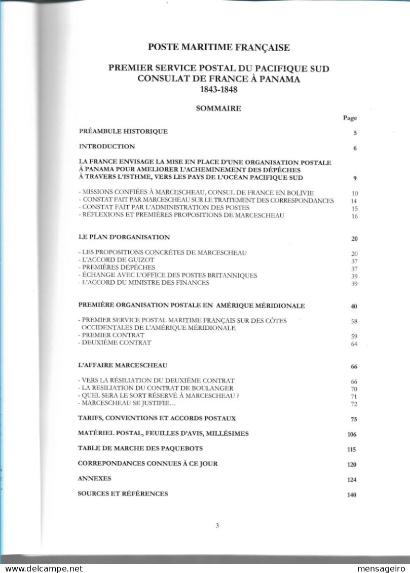 (LIV) – PREMIER SERVICE POSTAL DU PACIFIQUE SUD – CONSULAT DE FRANCE A PANAMA 1843-1848 – LOUIS-EUGENE LANGLAIS - Zeepost & Postgeschiedenis