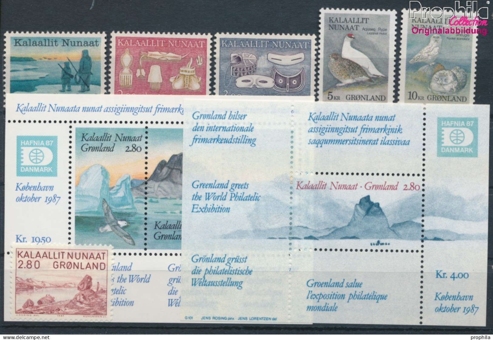 Dänemark - Grönland Postfrisch Kunst 1987 HAFNIA, Vögel, Rosing U.a.  (10285573 - Unused Stamps