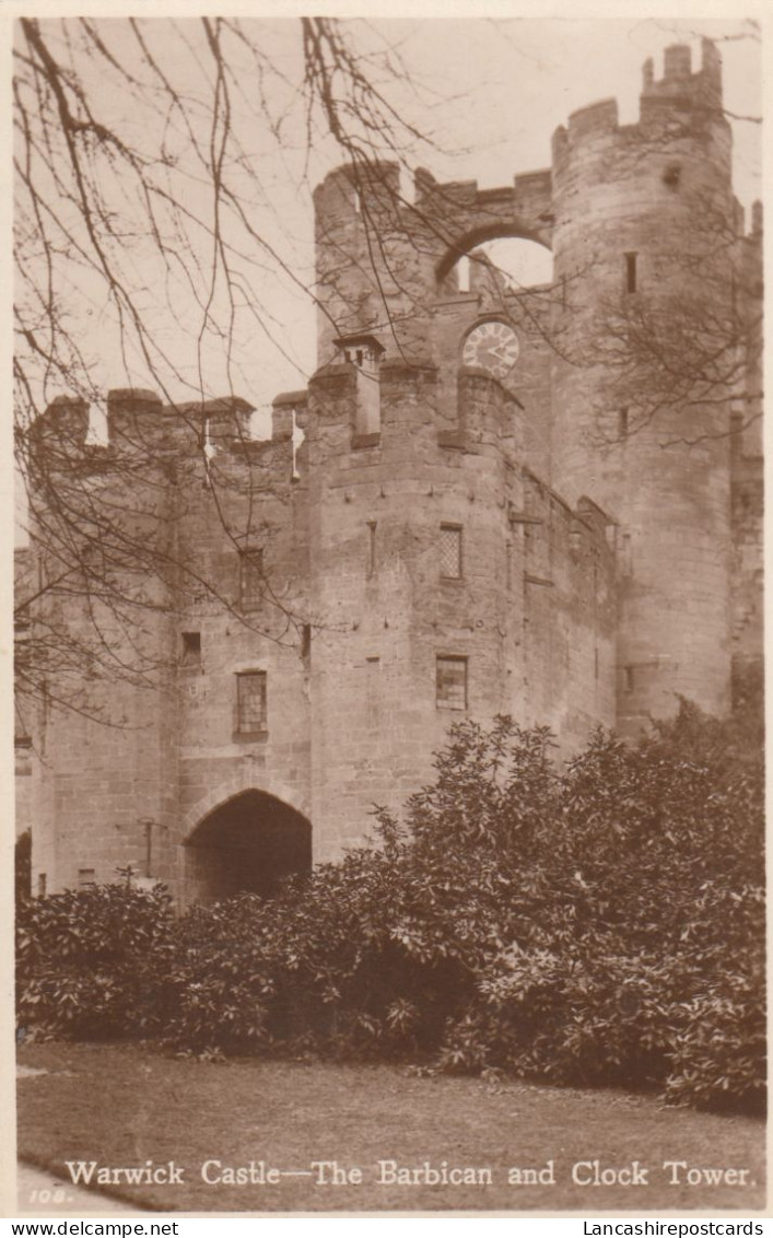 Postcard Warwick Castle The Barbican And Clock Tower RP My Ref B14845 - Warwick