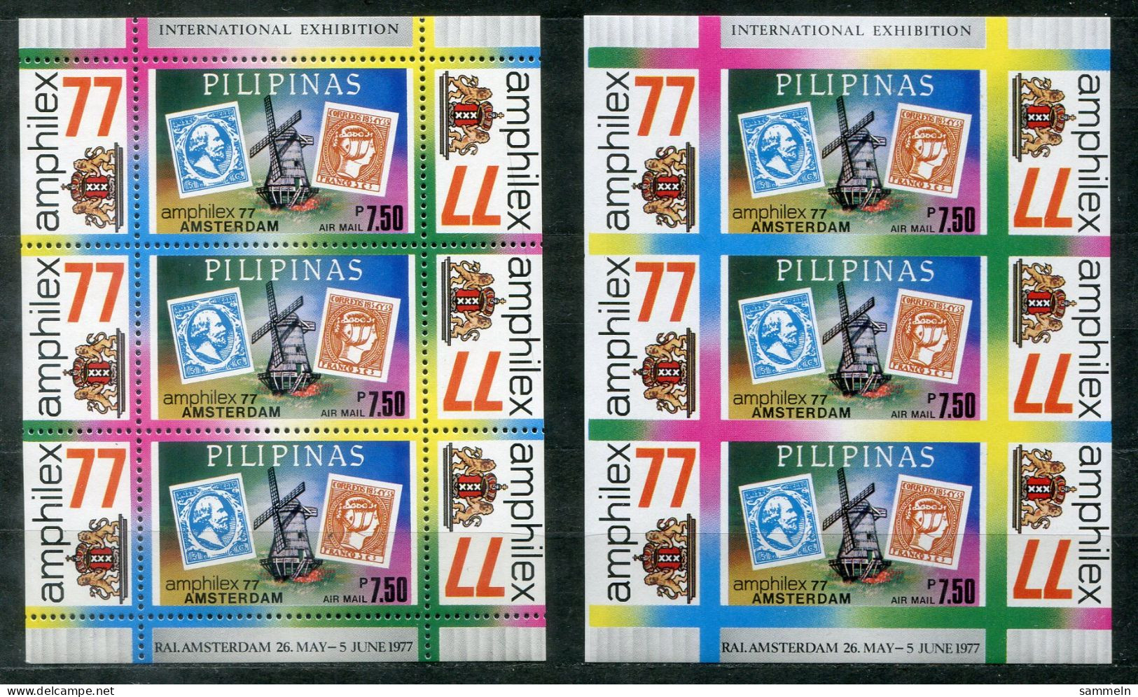 PHILIPPINEN Block 10 A+B, Bl.10 A+B Mnh - Marke Auf Marke, Stamp On Stamp, Timbre Sur Timbre - PHILIPPINES - Filipinas