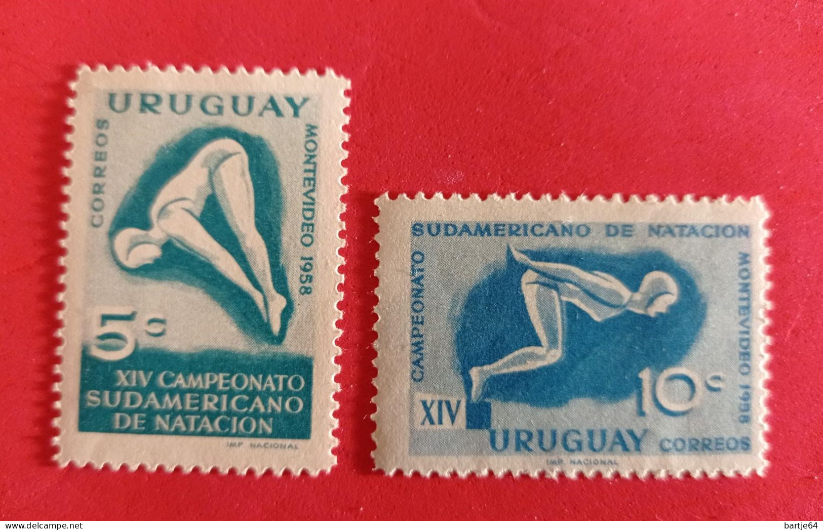 1958 Uruguay - Serie MNH - Nuoto