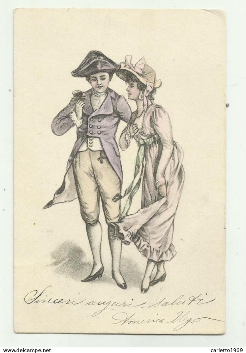 COPPIA IN COSTUME D'EPOCA - VIAGGIATA FP - 1900-1949