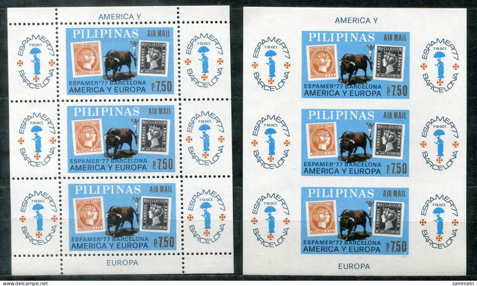 PHILIPPINEN Block 11 A+B, Bl.11 A+B Mnh - Marke Auf Marke, Stamp On Stamp, Timbre Sur Timbre - PHILIPPINES - Filipinas