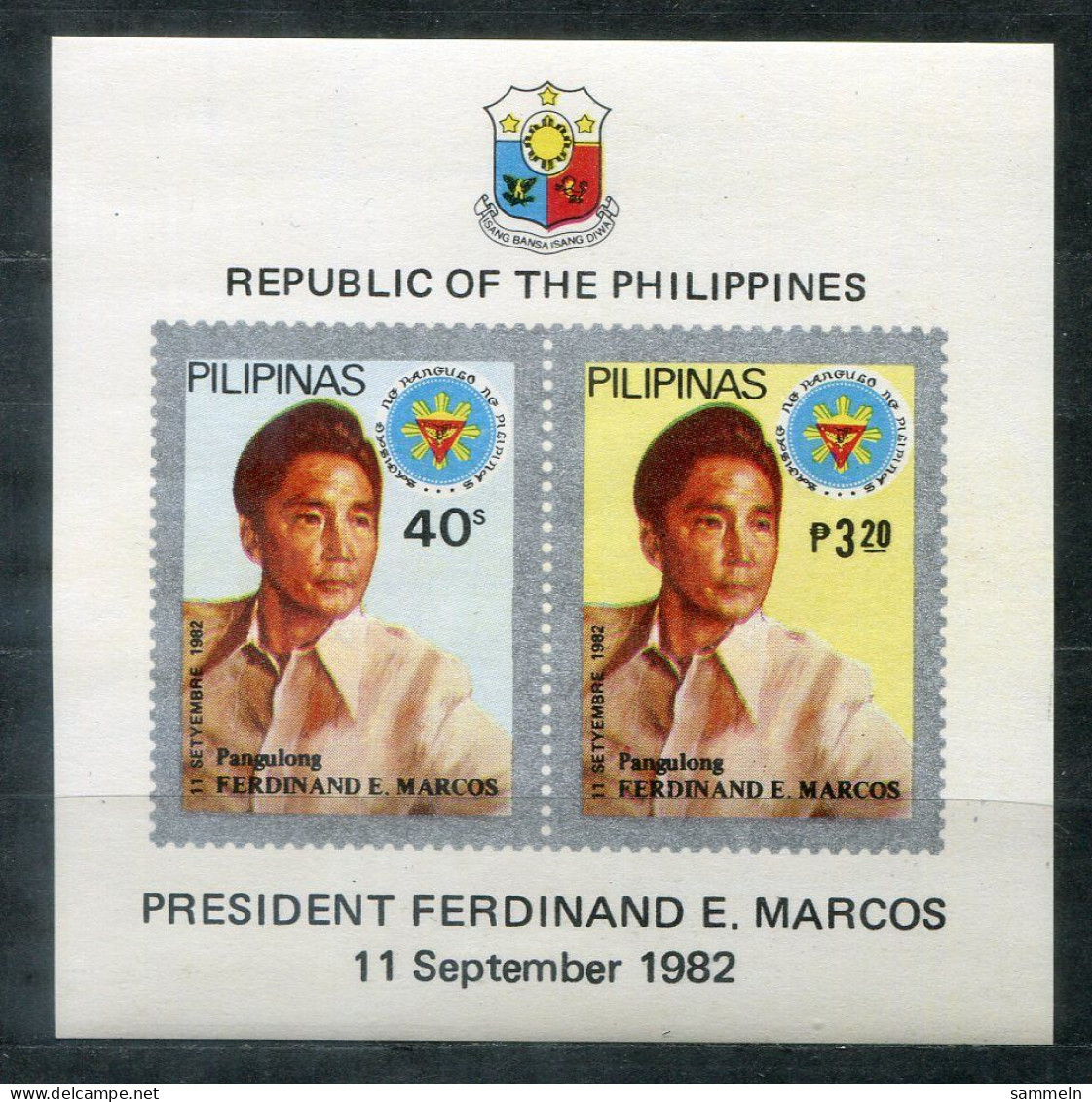 PHILIPPINEN Block 19, Bl.19 Mnh - Ferdinand E. Marcos - PHILIPPINES - Filipinas