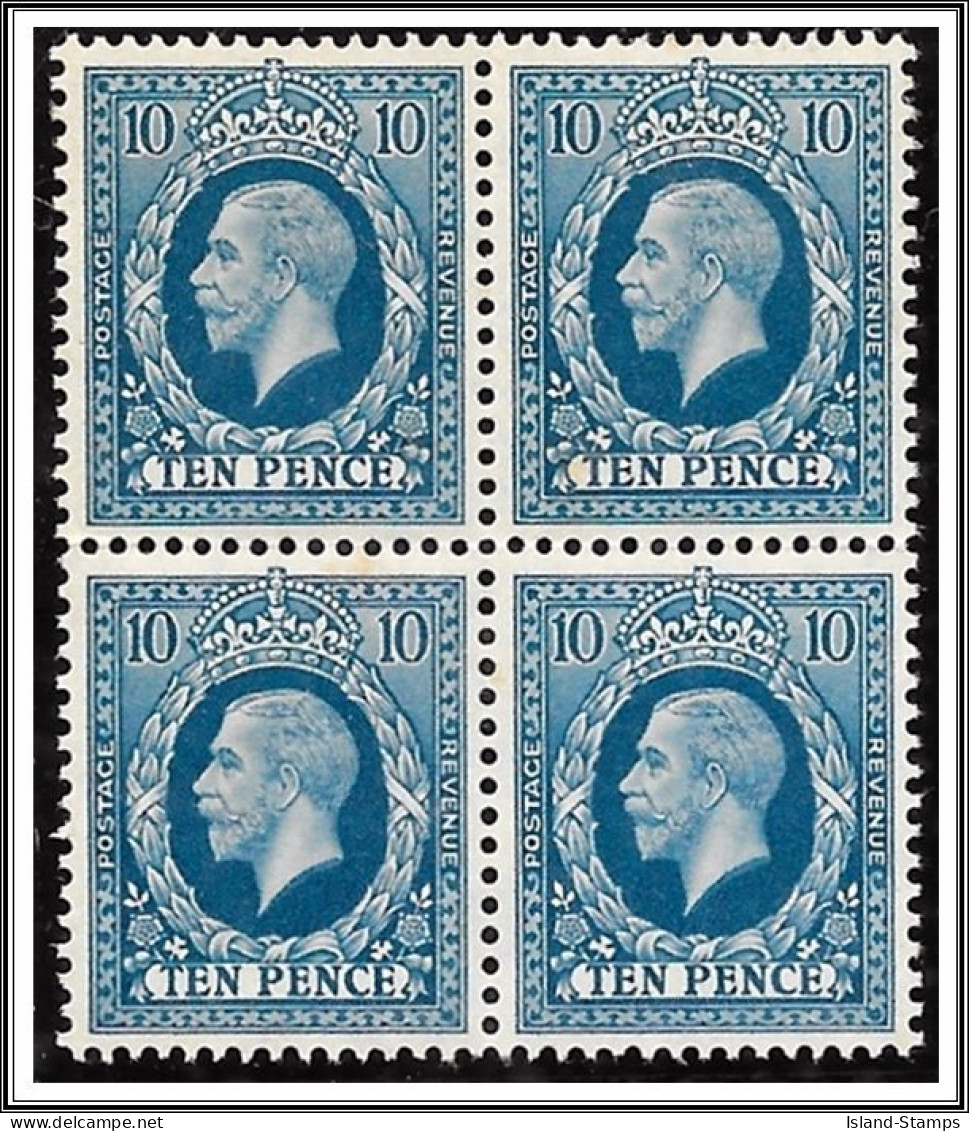 KGV SG443 10d Block Of Four Blue Unmounted Mint - Nuovi