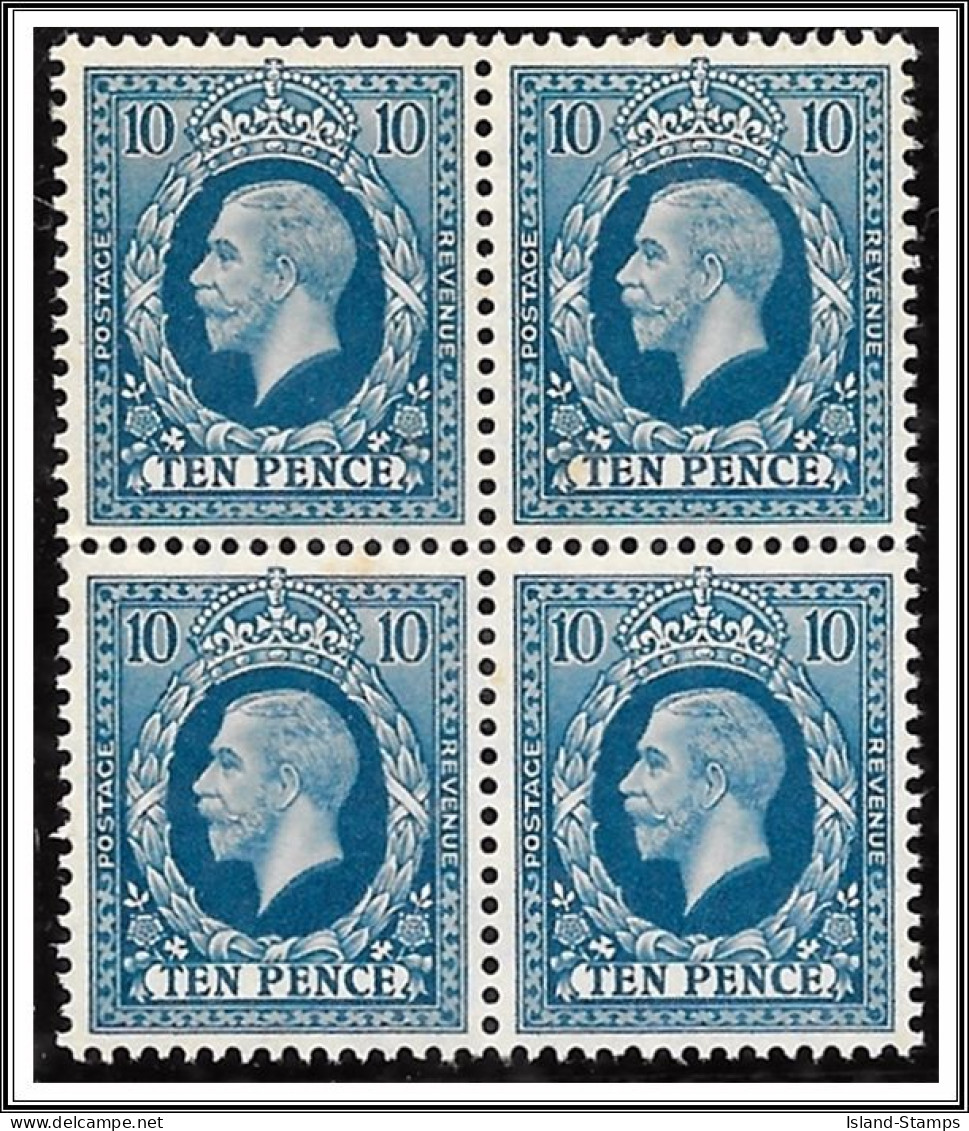 KGV SG443 10d Block Of Four Blue Unmounted Mint - Ungebraucht