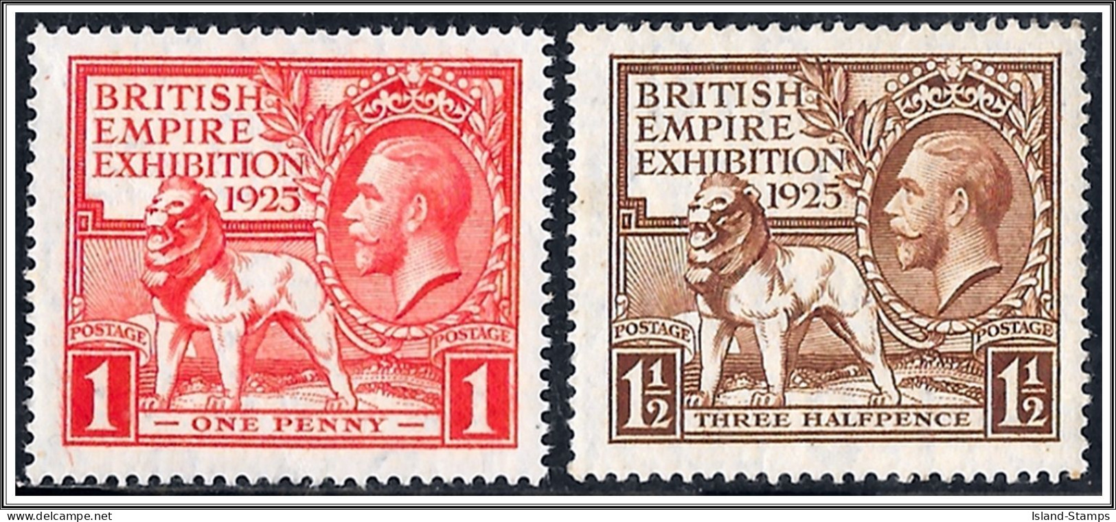 KGV SG432-433 1925 Wembley Set Mounted Mint - Unused Stamps