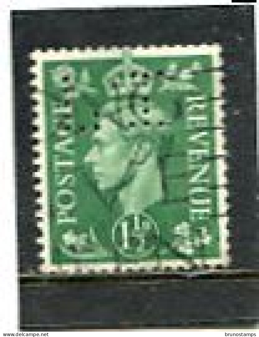 GREAT BRITAIN - 1951  1 1/2d   NEW COLOURS  PERFIN   JI   FINE USED - Perforés