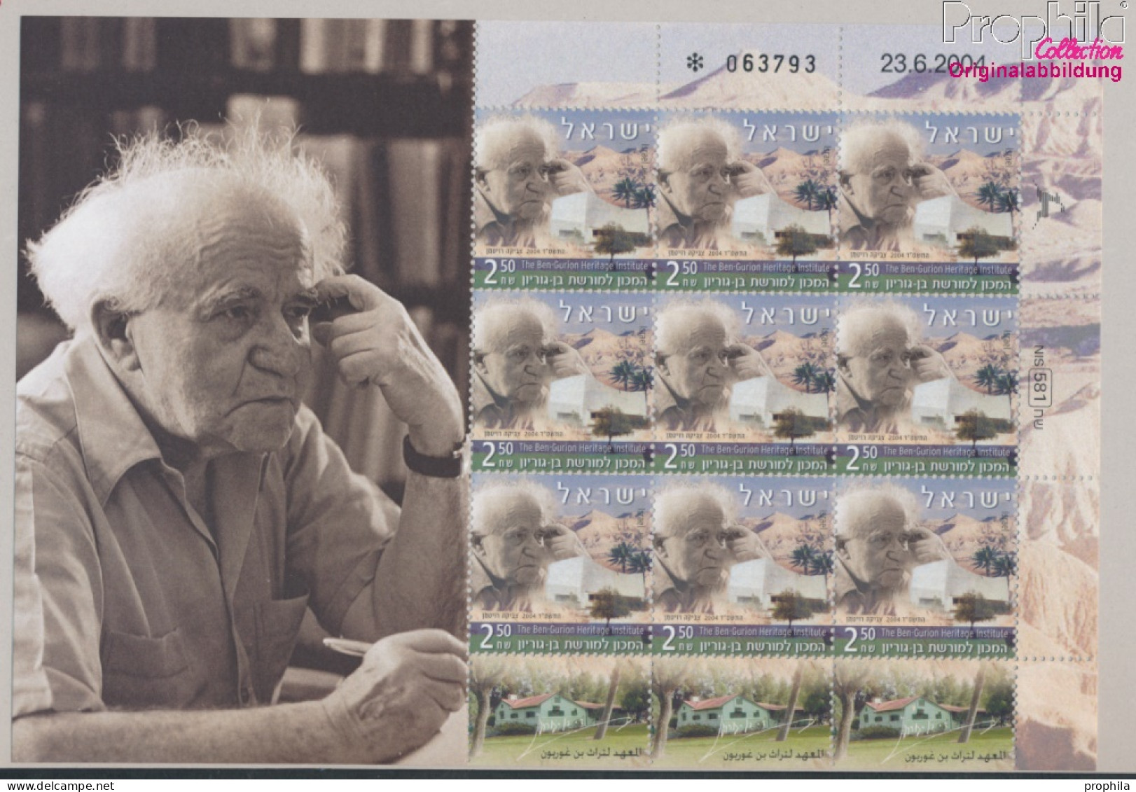 Israel 1798 Kleinbogen (kompl.Ausg.) Postfrisch 2004 Ben Gurion Heritage Center (10331692 - Unused Stamps (without Tabs)