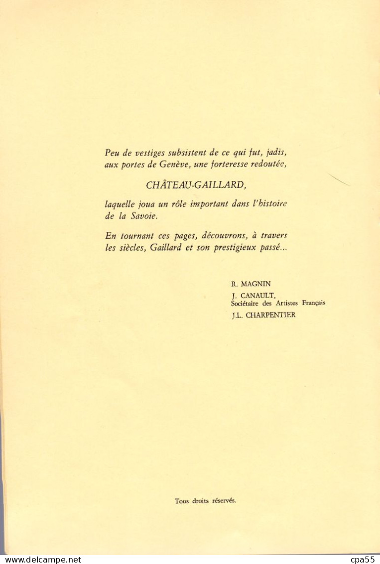 GAILLARD  -  Forteresse Oubliée Par R. Mangin, J. Canault Et J.L. Charpentier - Rhône-Alpes