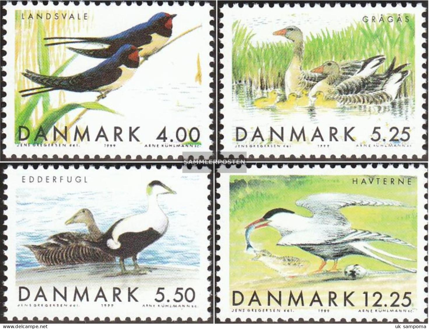 Denmark 1223-1226 (complete Issue) Unmounted Mint / Never Hinged 1999 Locals Migratory Birds - Neufs