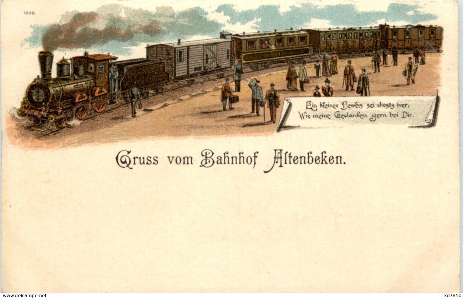 Gruss Vom Bahnhof Altenbeken - Litho - Altenbeken
