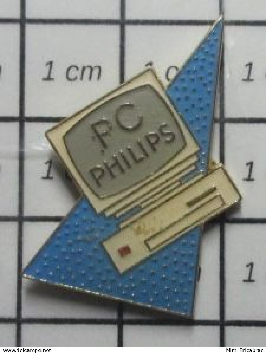 615c Pin's Pins / Beau Et Rare / INFORMATIQUE / MICRO ORDINATEUR PC PHILIPS - Informatique