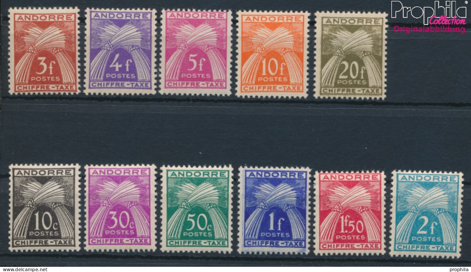 Andorra - Französische Post P21-P31 (kompl.Ausg.) Postfrisch 1943 Portomarken (10285458 - Unused Stamps