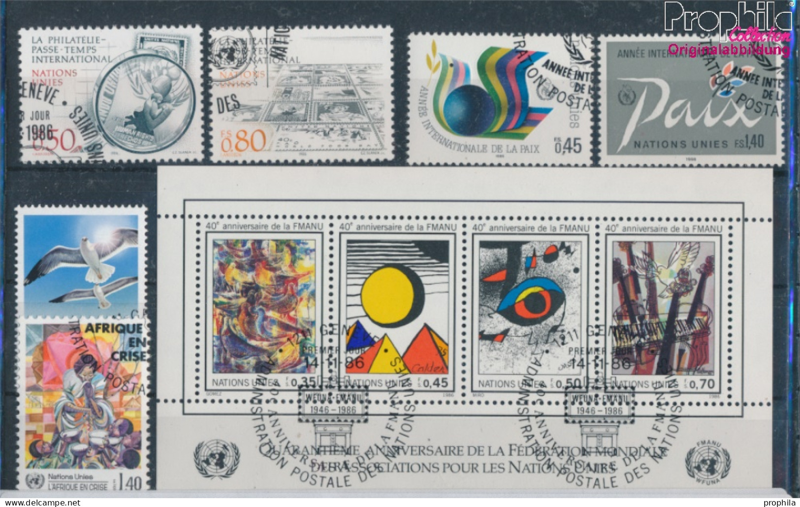 UNO - Genf Gestempelt Freimarken 1986 WFUNA, Frieden, Afrika U.a.  (10311096 - Gebraucht