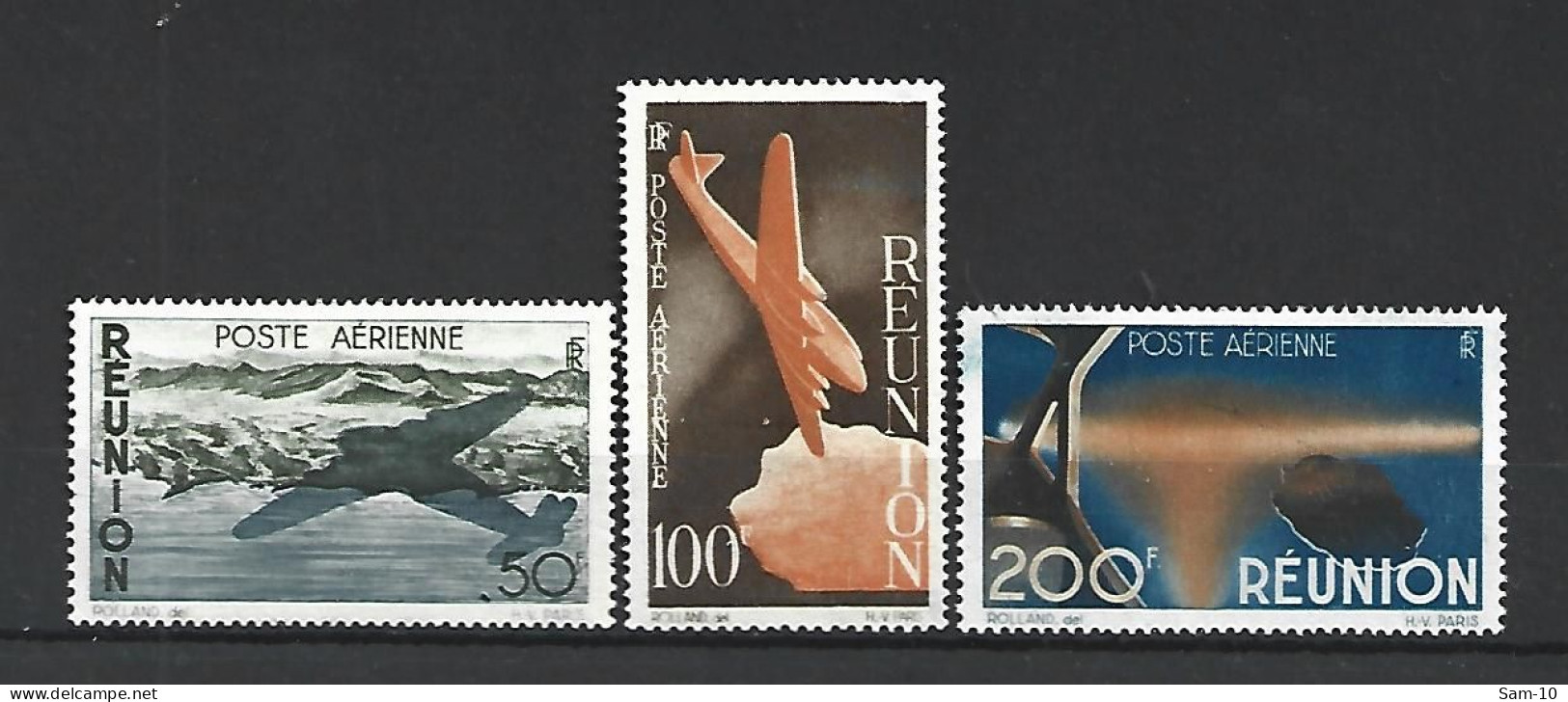 Timbre De Colonie Française Réunion Neuf * P-a N 42 /44 - Airmail