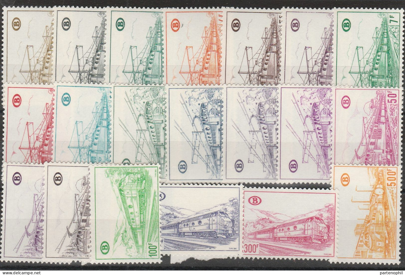 453 Belgio Belgium 1968 - Pacchi Postali - Locomotive, N. 3778/87.  MNH - Nuevos