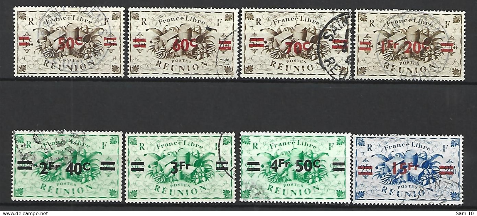 Timbre De Colonie Française Réunion Oblitéré N 252 / 259 - Usati