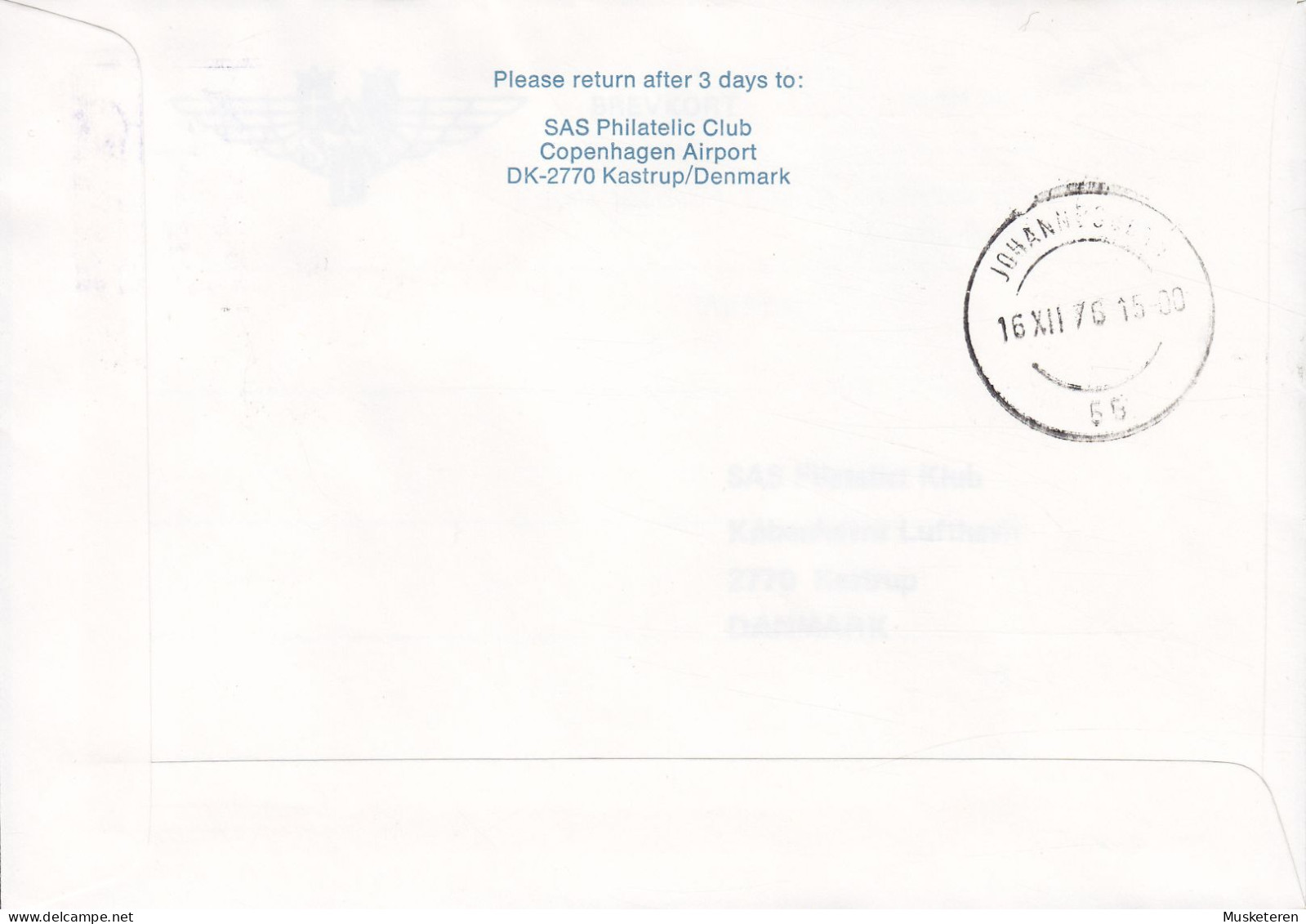 Austria First SAS DC-10 Flight VIENNA-JOHANNESBURG Erstflug WIEN-NAIROBI-JOHANNESBURG 1976 Cover Brief Lettre Elephant - Eerste Vluchten