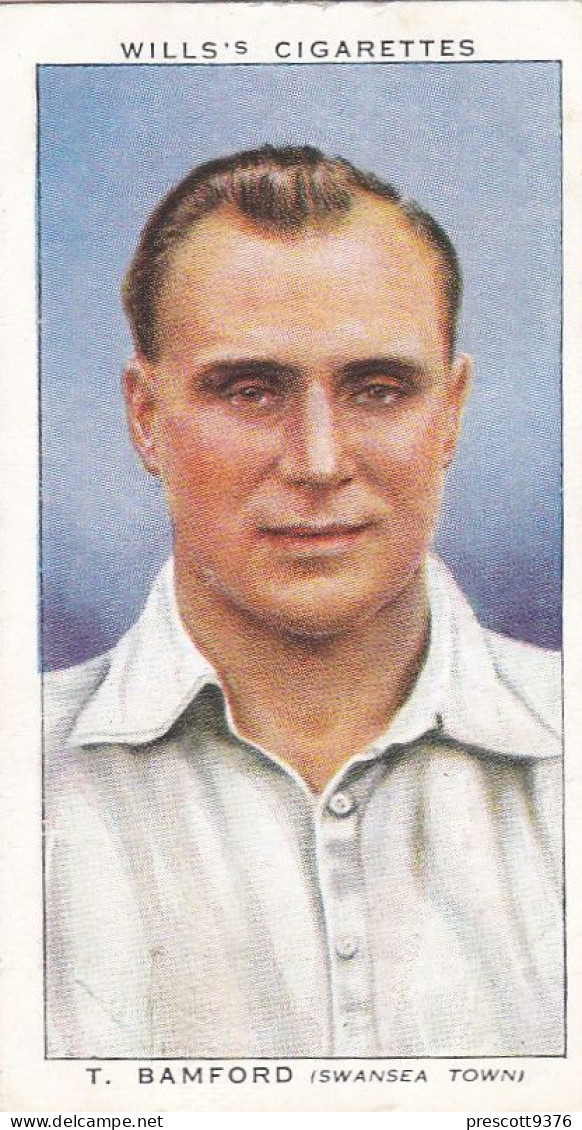 4 Tom Bamford, Swansea Town FC  - Wills Cigarette Card - Association Footballers, 1935 - Original Card - Sport - Wills