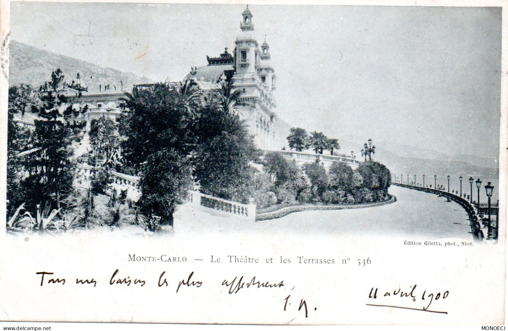 MONACO -- MONTE CARLO -- CPA Précurseur -- Le Théâtre Et Les Terrasses - Opernhaus & Theater