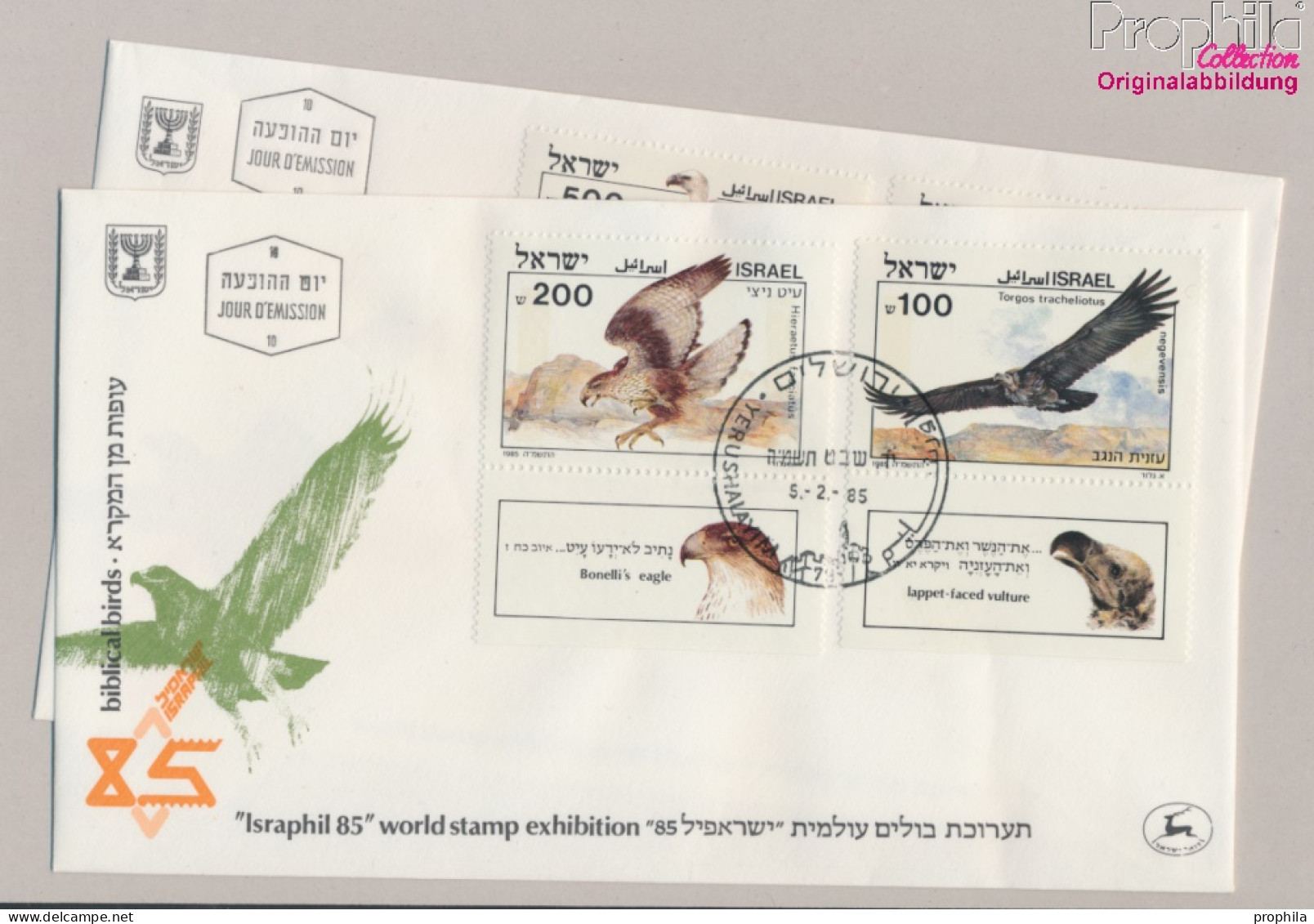 Israel 982-985 Mit Tab (kompl.Ausg.) FDC 1985 Vögel Der Bibel (10331655 - FDC