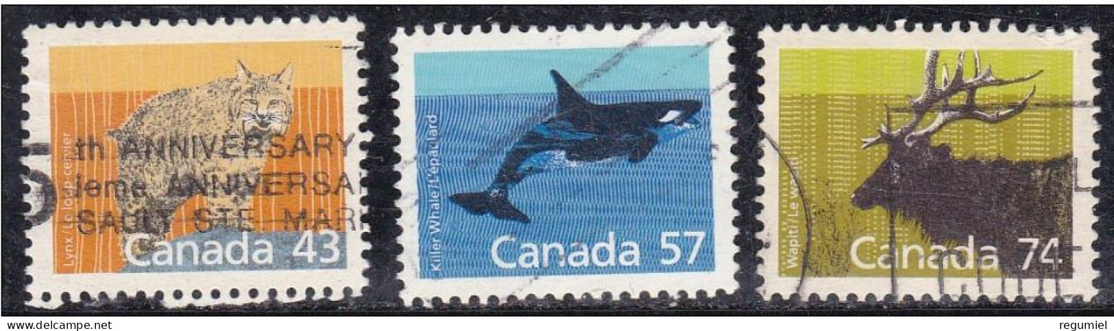Canada U 1032/1034 (o) Usado. 1988 - Usati