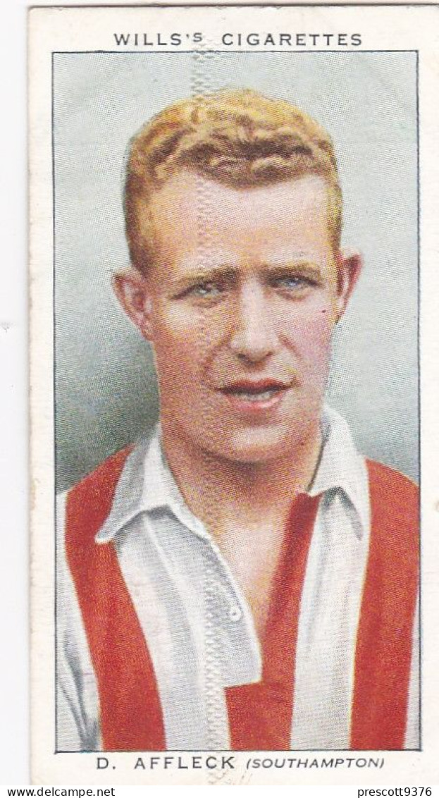 1 D Affleck, Southampton  FC  - Wills Cigarette Card - Association Footballers, 1935 - Original Card - Sport - Wills