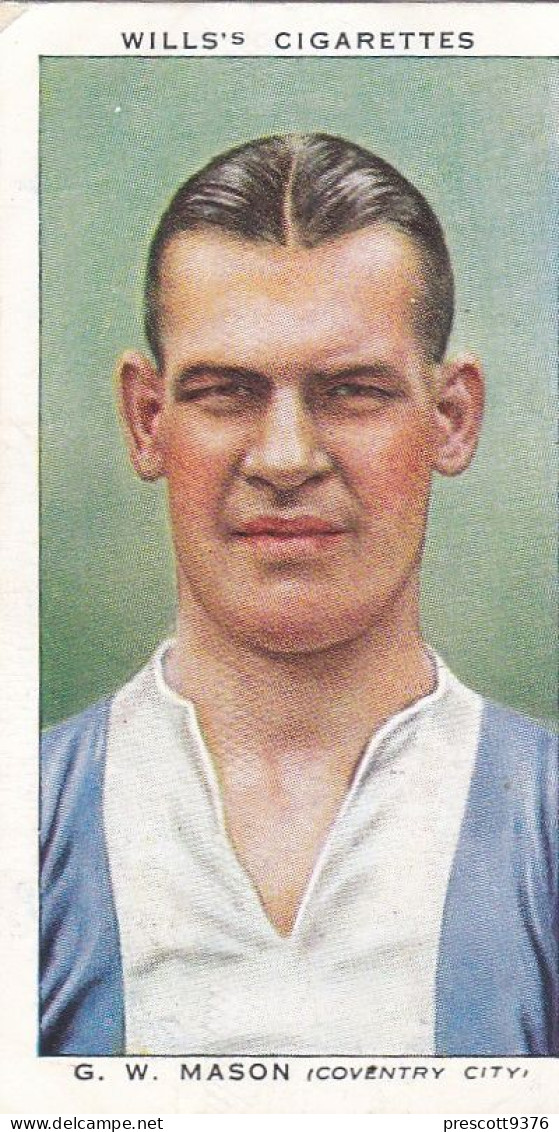 33 George Mason, Coventry City  FC  - Wills Cigarette Card - Association Footballers, 1935 - Original Card - Sport - Wills