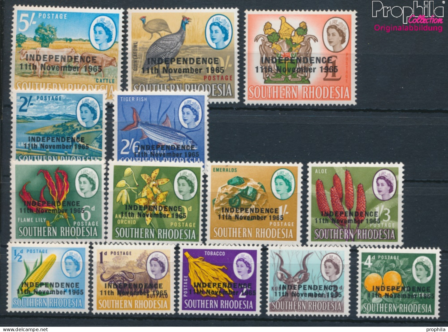 Rhodesien 9-22 (kompl.Ausg.) Postfrisch 1966 Aufdruckausgabe (10285546 - Rhodesia (1964-1980)