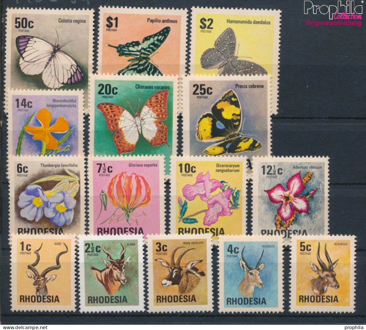 Rhodesien 140-154 (kompl.Ausg.) Postfrisch 1974 Tiere Und Pflanzen (10285536 - Rhodesia (1964-1980)