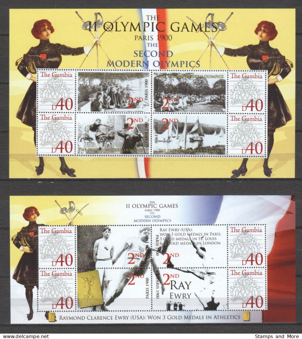 Gambia - SUMMER OLYMPICS PARIS 1900 - Set 2 Of 2 MNH Sheets - Zomer 1900: Parijs