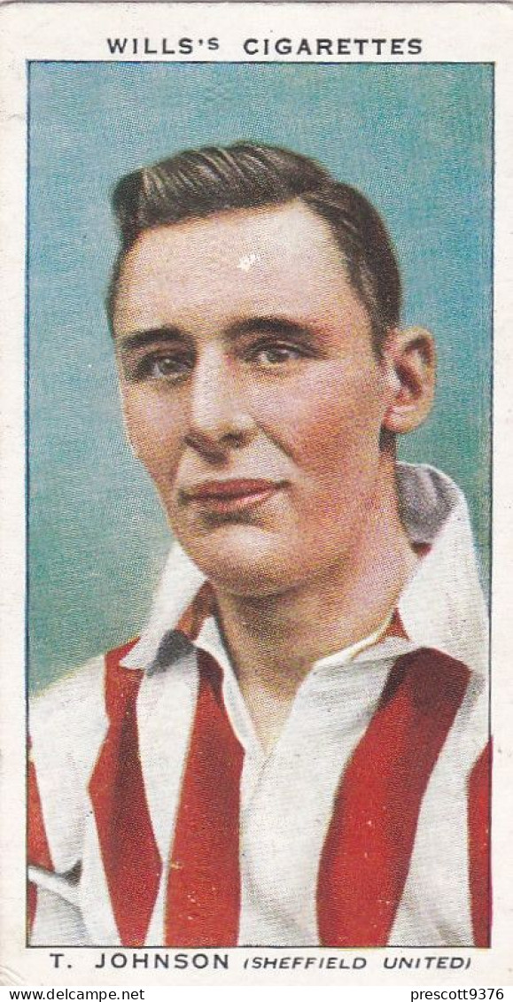 25 Tom Johnson Sheffield United FC  - Wills Cigarette Card - Association Footballers, 1935 - Original Card - Sport - Wills