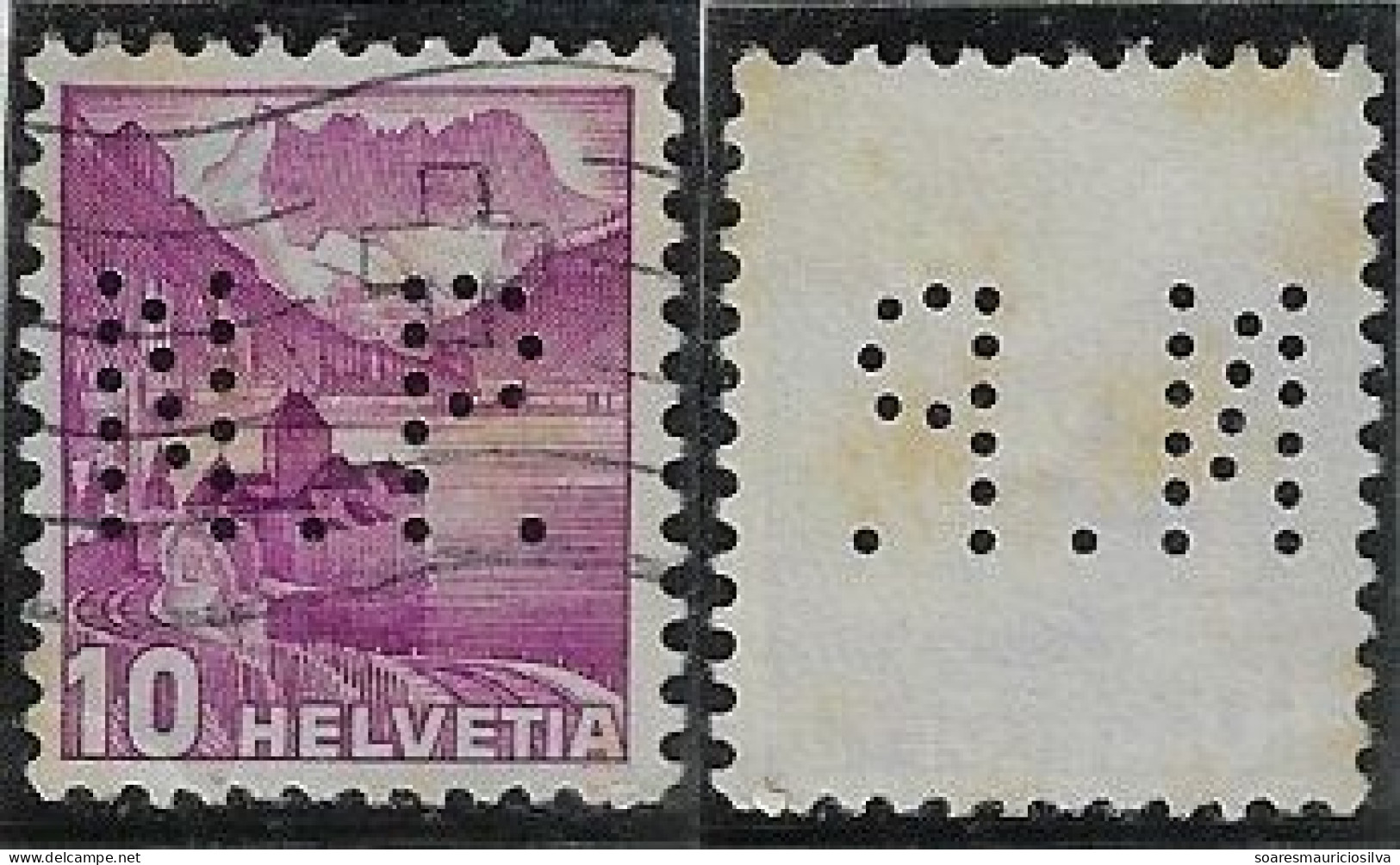 Switzerland 1910/1949 Stamp Perfin N.P. By N. Pedolin And Heirs Laundry Dye Shop Wool Spinning Chur Lochung Perfore - Perforadas