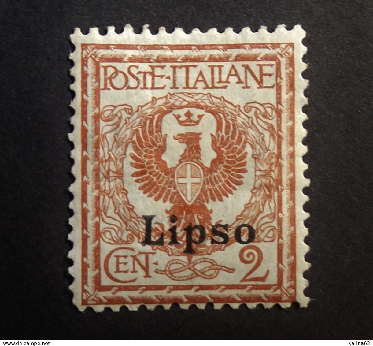 Italia - Italy - Italie  LIPSO - 1912 -  Greece Aegean Islands Egeo Lipso 2 C  LIPSO SASSONE N°1 - Aegean (Caso)