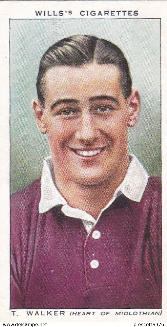 45 Tommy Walker, Heart Of Midlothian FC  - Wills Cigarette Card - Association Footballers, 1935 - Original Card - Sport - Wills