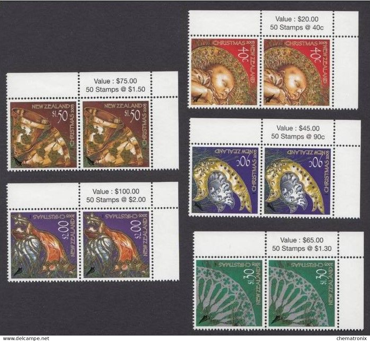 New Zealand - Christmas 2003 - Michel: 2123-2127 - Pair ** MNH - Unused Stamps