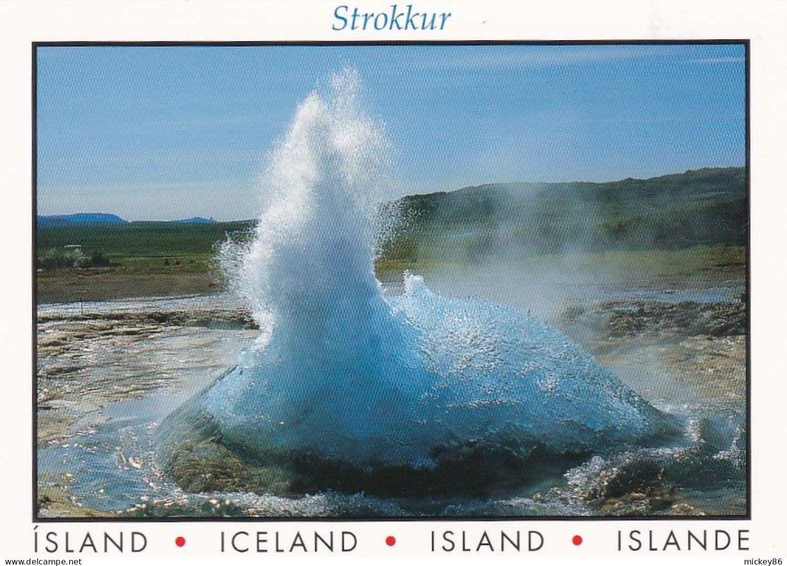 Islande --Strokkur  ...................timbre  EUROPA  (vélos) - Islande