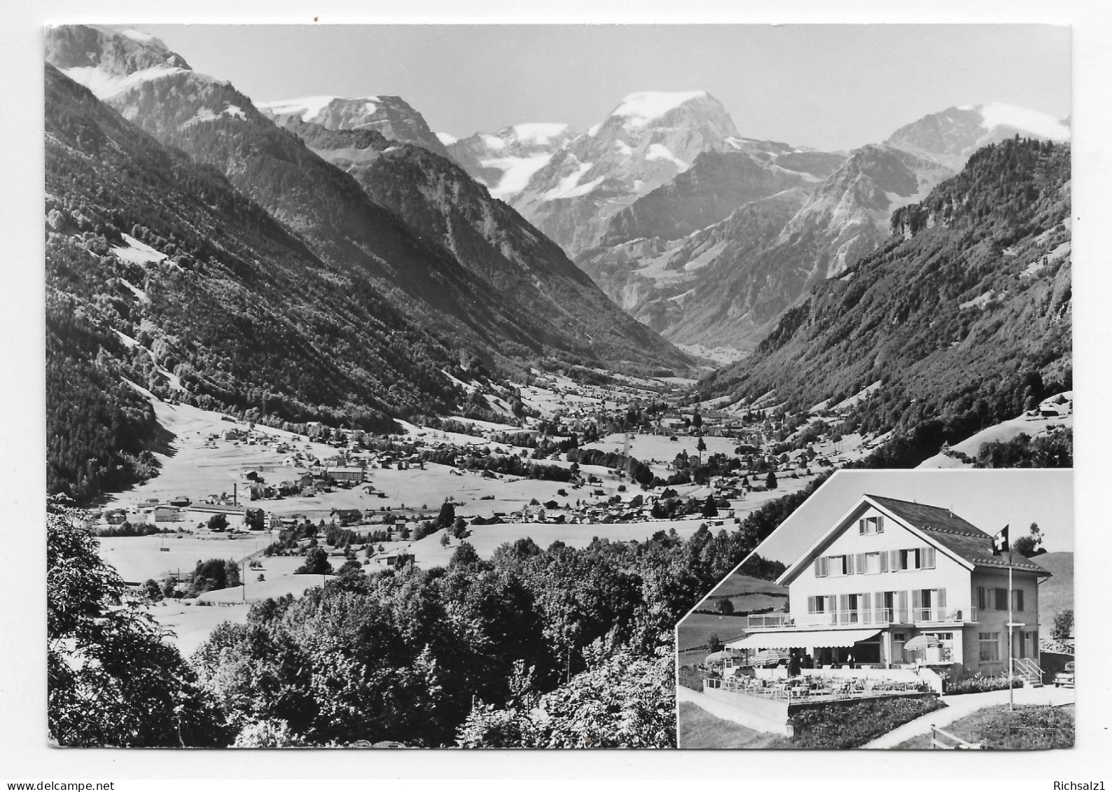 Heimat  Glarus: Ausblick Von Schwändi Gegen Tödi,Restaurant Tödiblick - Schwändi