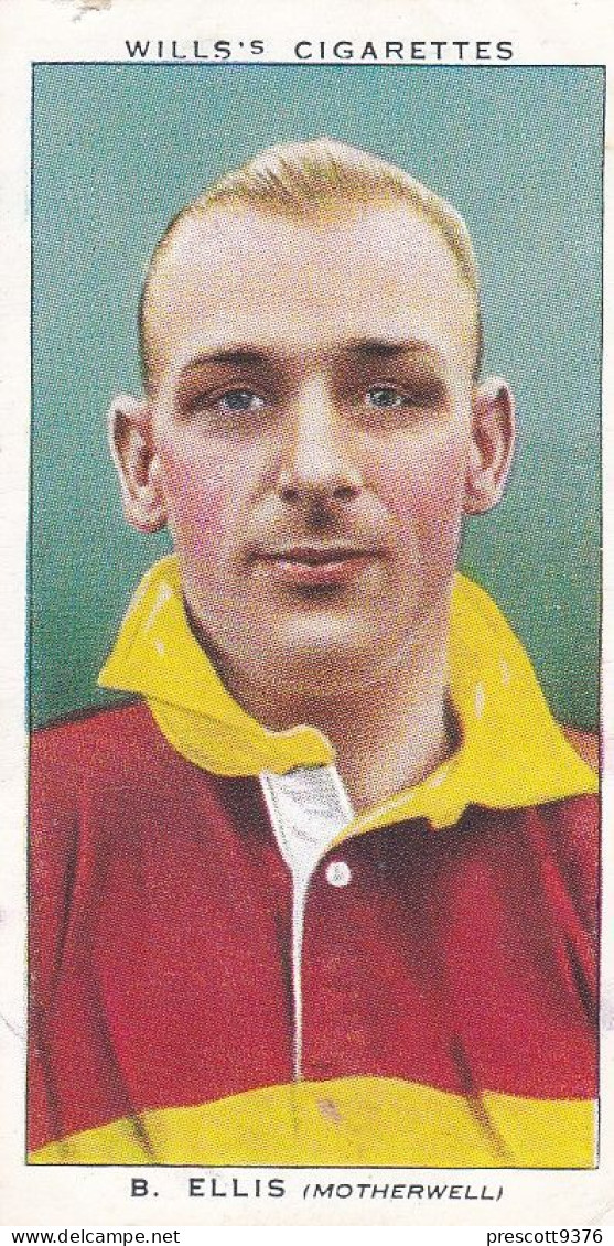 18 B Ellis Motherwell FC  - Wills Cigarette Card - Association Footballers, 1935 - Original Card - Sport - Wills