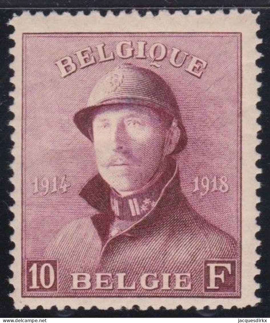 Belgie  .   OBP    .    178   (2 Scans)    .   *        .   Ongebruikt Met Gom    .   /   .    Neuf Avec Gomme - 1919-1920 Albert Met Helm