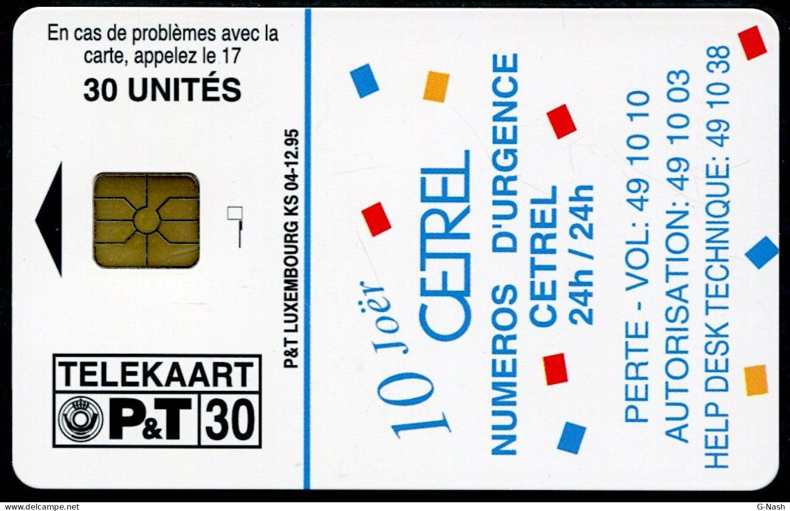 LUXEMBOURG - 30u - Réseau Cetrel (KS04 - 12/95) - Luxemburgo