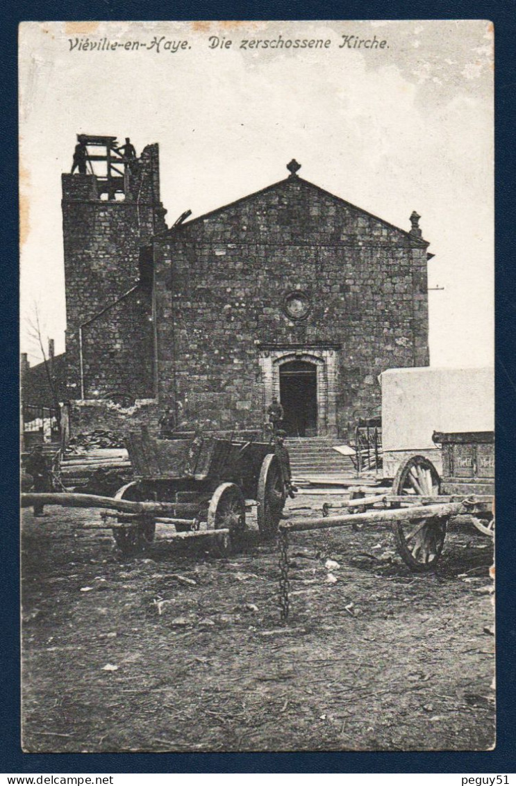 54. Environs De Pont-à-Mousson. Viéville En Haye. Soldats Allemands Devant L'église St. Airy.  Feldpost  Août 1915 - Pont A Mousson