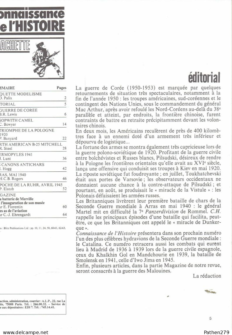 Connaissance De L'histoire N°48 - Sep 1982 - Guerre De Corée/Sopwith Camel/Pologne 1920/North American B-25/Thermopyles - Französisch