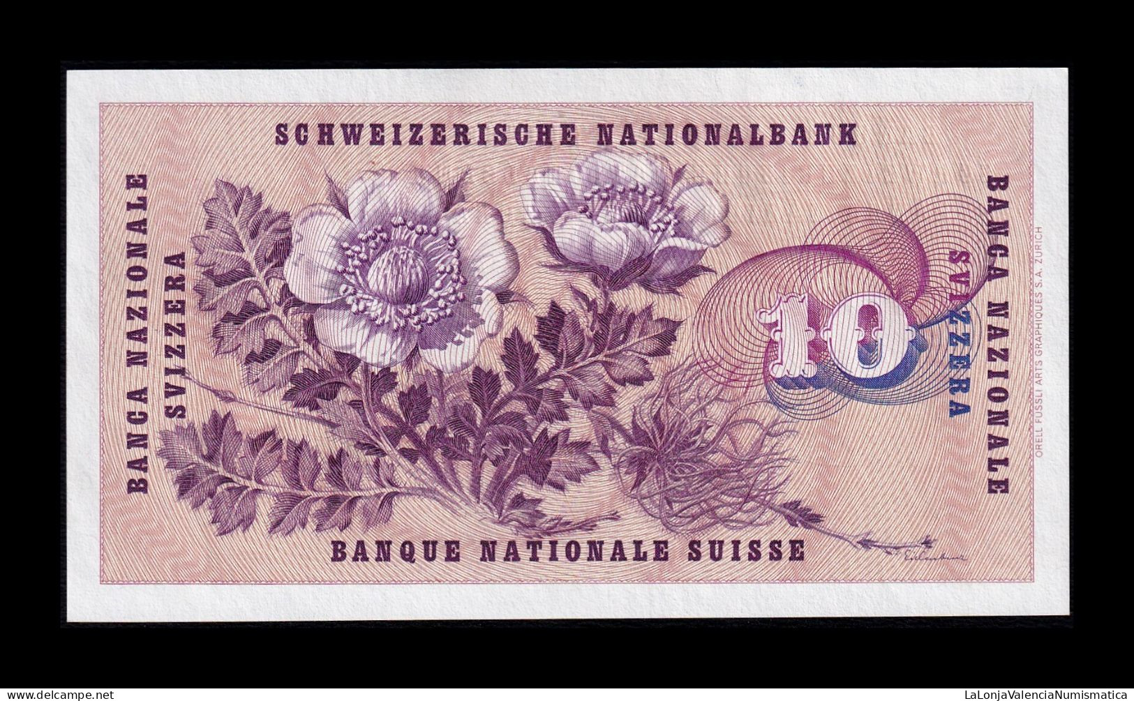 Suiza Switzerland 10 Francs 1959 Pick 45e(1) Sc Unc - Schweiz