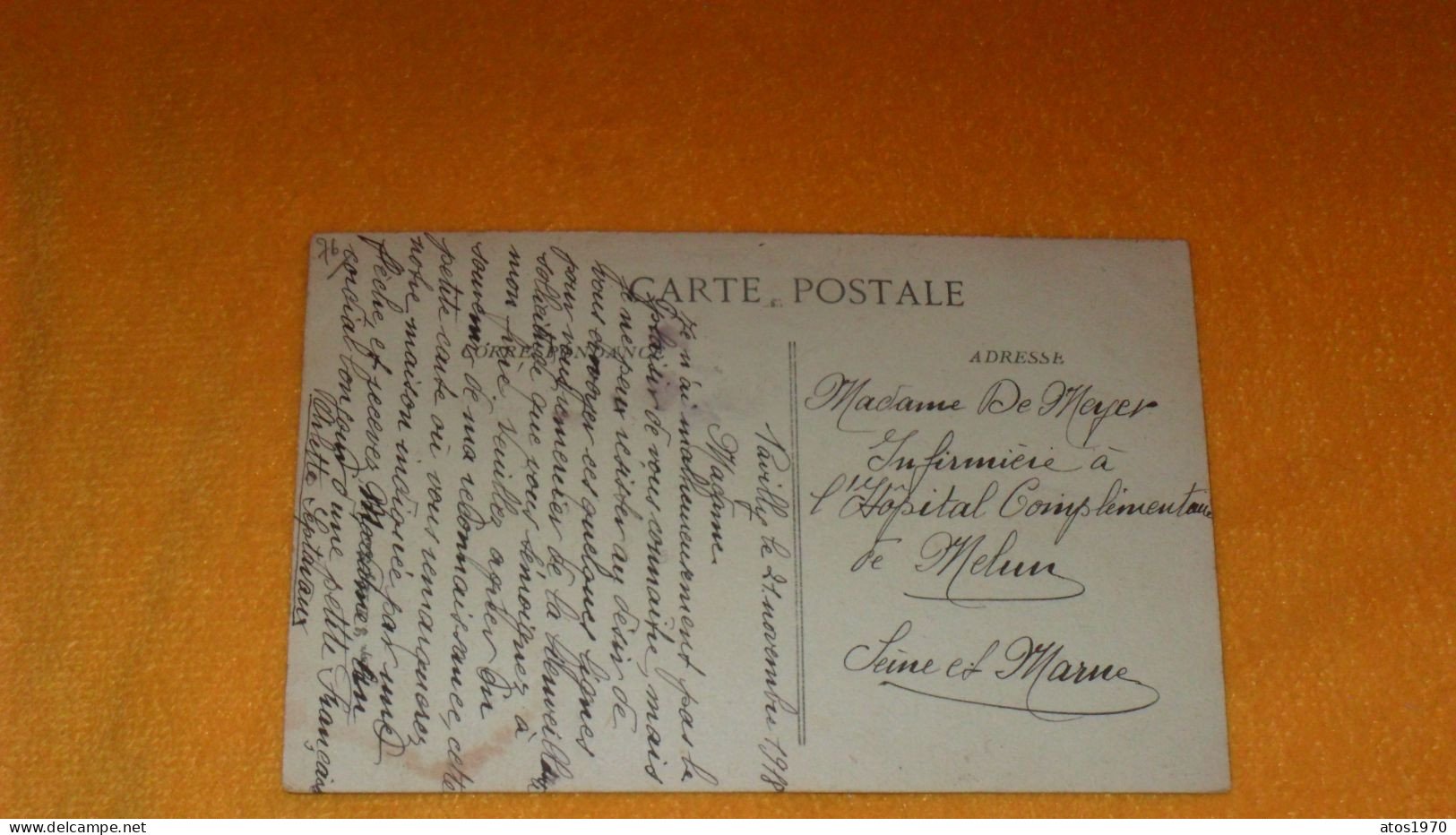 CARTE POSTALE ANCIENNE CIRCULEE DE 1918../ PAVILLY.- LA GENDARMERIE.. - Pavilly