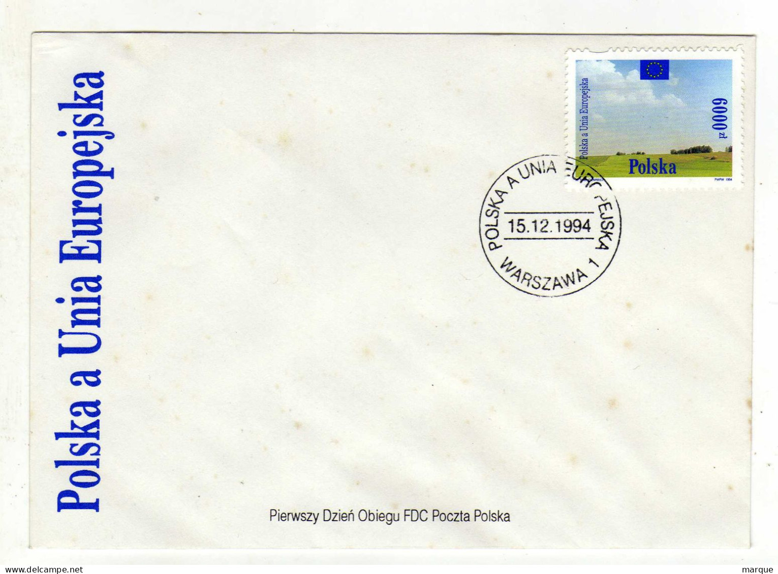 Enveloppe 1er Jour POLOGNE POLSKA Oblitération WARSZAWA 1 15/12/1994 - FDC