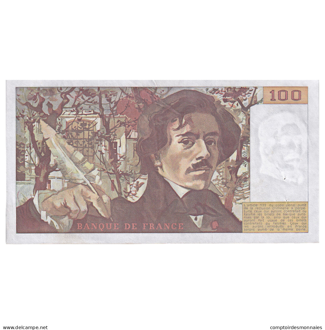 France, 100 Francs, Delacroix, 1979, X.14, TTB, Fayette:69.02C, KM:154a - 100 F 1978-1995 ''Delacroix''