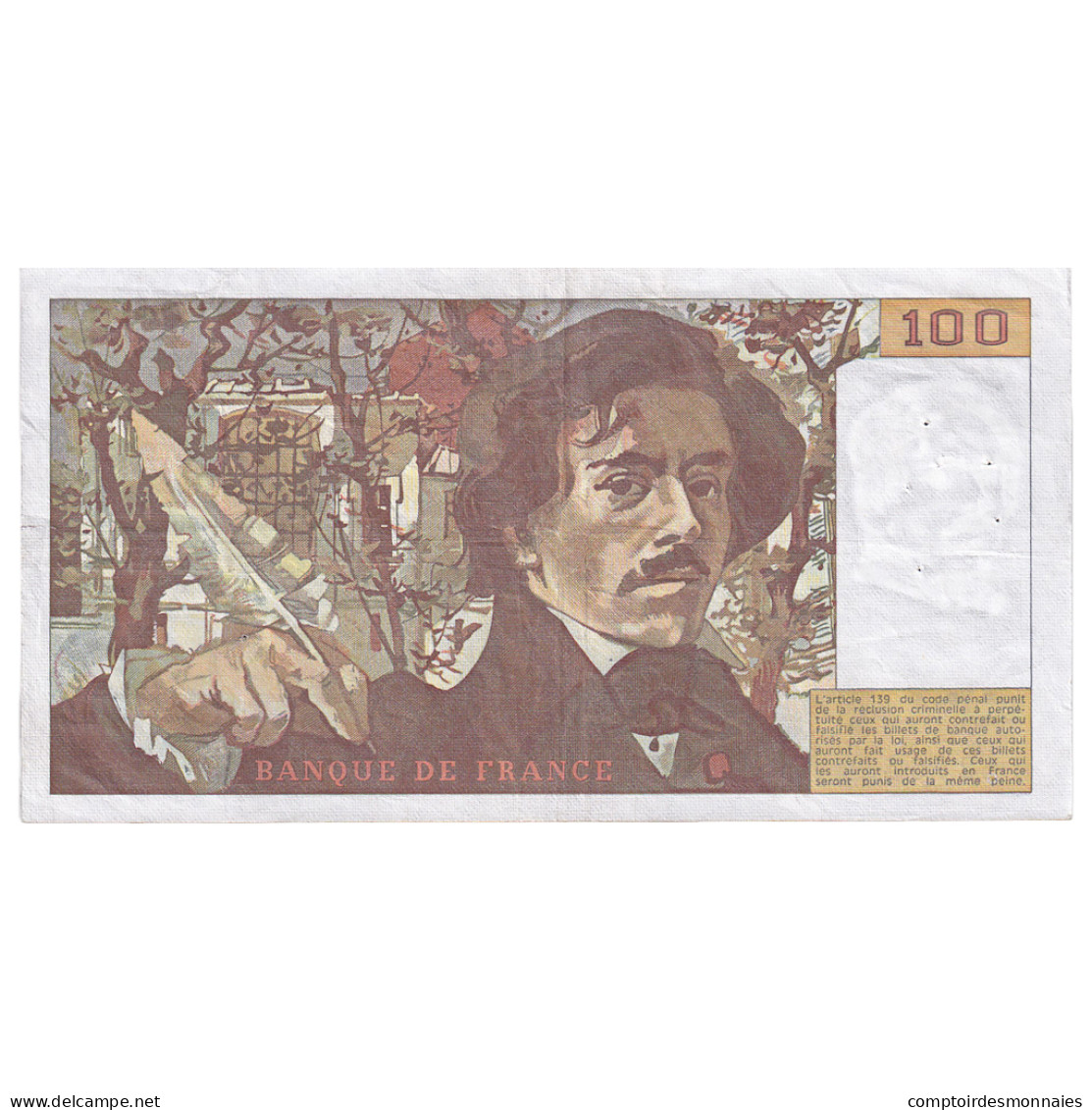 France, 100 Francs, Delacroix, 1978, P.5, TTB, Fayette:69.01d, KM:154a - 100 F 1978-1995 ''Delacroix''